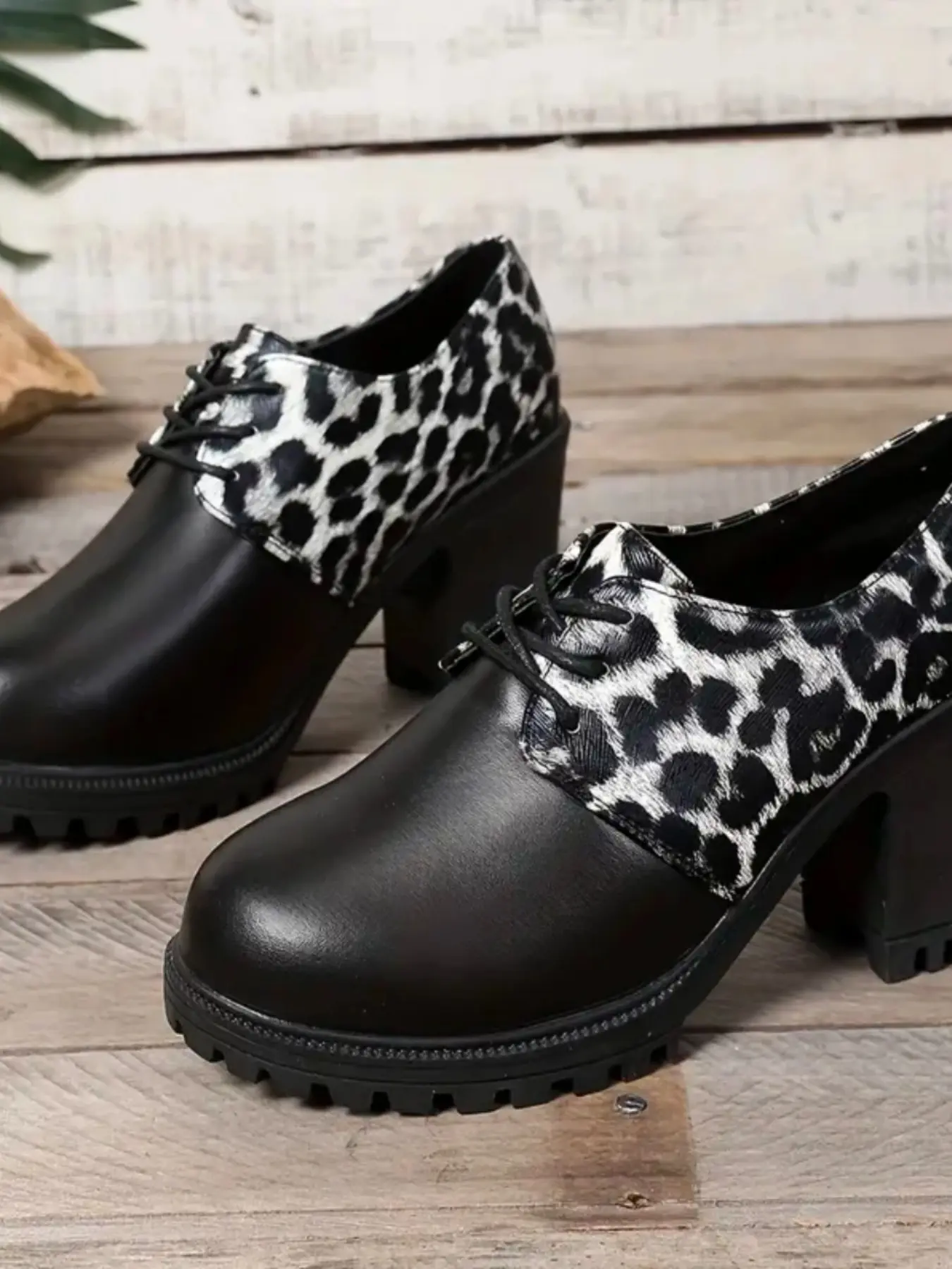 Women's Leopard Print High Heel Boots, Casual PU Leather, Rubber Sole, Fall & Winter, Comfortable Breathable Lining, Trendy Streetwear