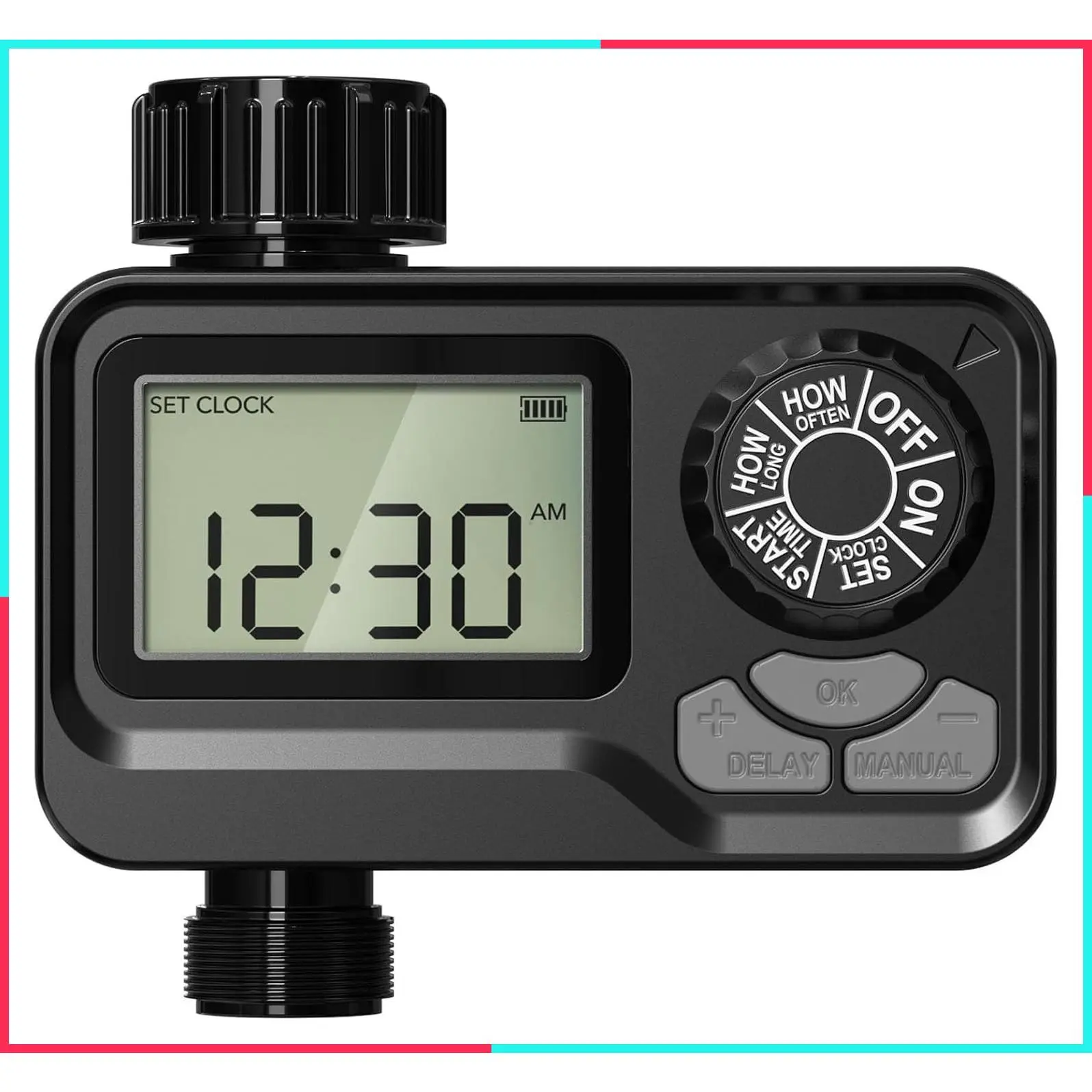 Programmable Sprinkler Timer with Rain Delay – Waterproof Digital Water Timer for Garden Hoses, Manual & Auto Modes – Ideal for Lawn, Yard, Drip Irrigation System, 1 Outlet