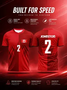 2026 Canada New Flag Theme Soccer Jersey, Quick-Dry Sportswear, National Team Fan Apparel, Breathable Lightweight T-Shirt