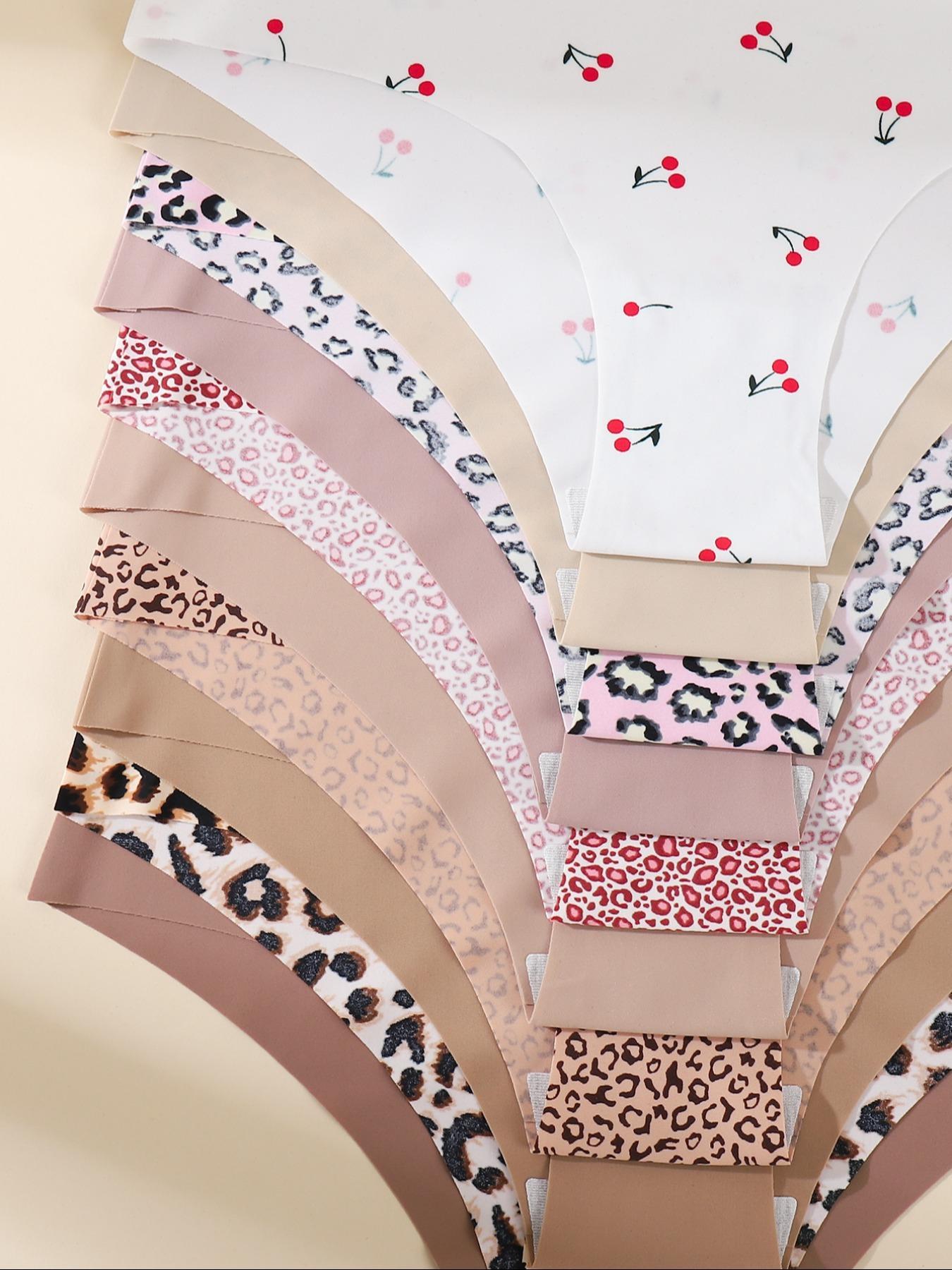 Women's Plain / All Over Print Soft Pastel Panty, Breathable Cute Comfortable Seamless Pastel Knicker for Daily Wear, Women's Underwear for All Seasons