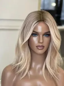 Lace Front Full Wig 13x4, 14 Inch Straight Human Hair, 150 Density, Soft Real Hair, Pre-Trimmed, Women's Daily Wear, Lace Straight Wigs