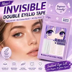 Double Eyelid Tape for Women, Eye Makeup Tool, Matte Invisible Natural Seamless Half Cut Water Drop Shape, Special for Puffy Eyes, Official Authentic Product