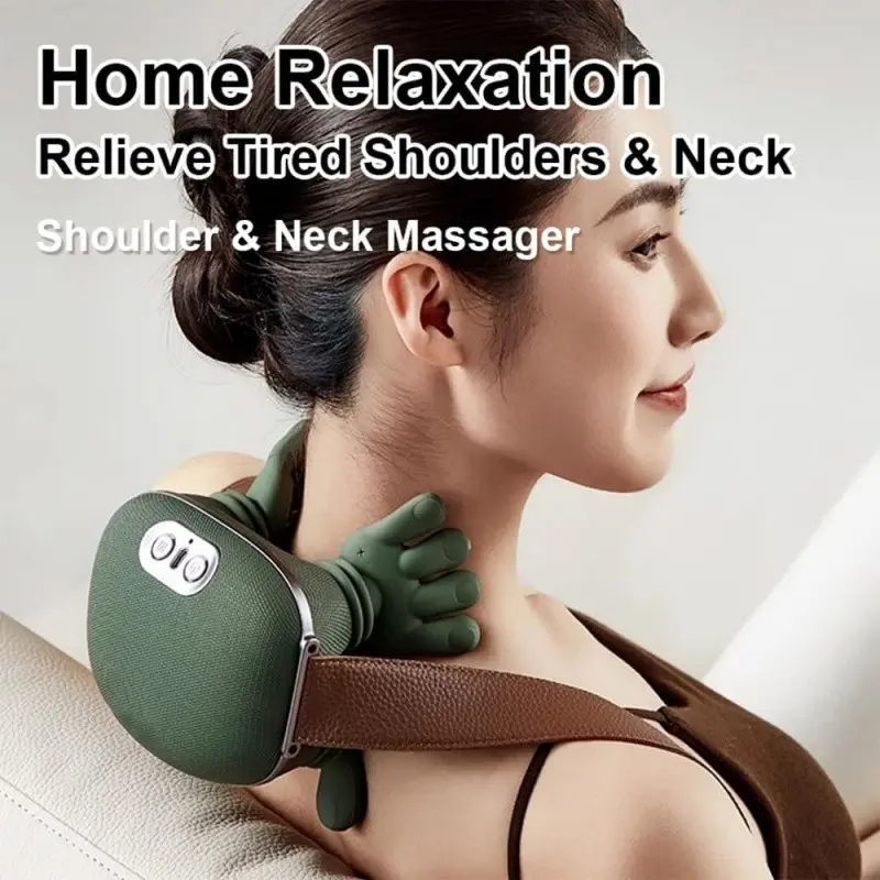 Bionic hand heating massage device, used for deep tissue pain relief, wireless portable electric finger pressure 4D kneading massage, designed to simulate the human hand, suitable for neck/shoulder/hand/leg massage, ideal item for home massage.