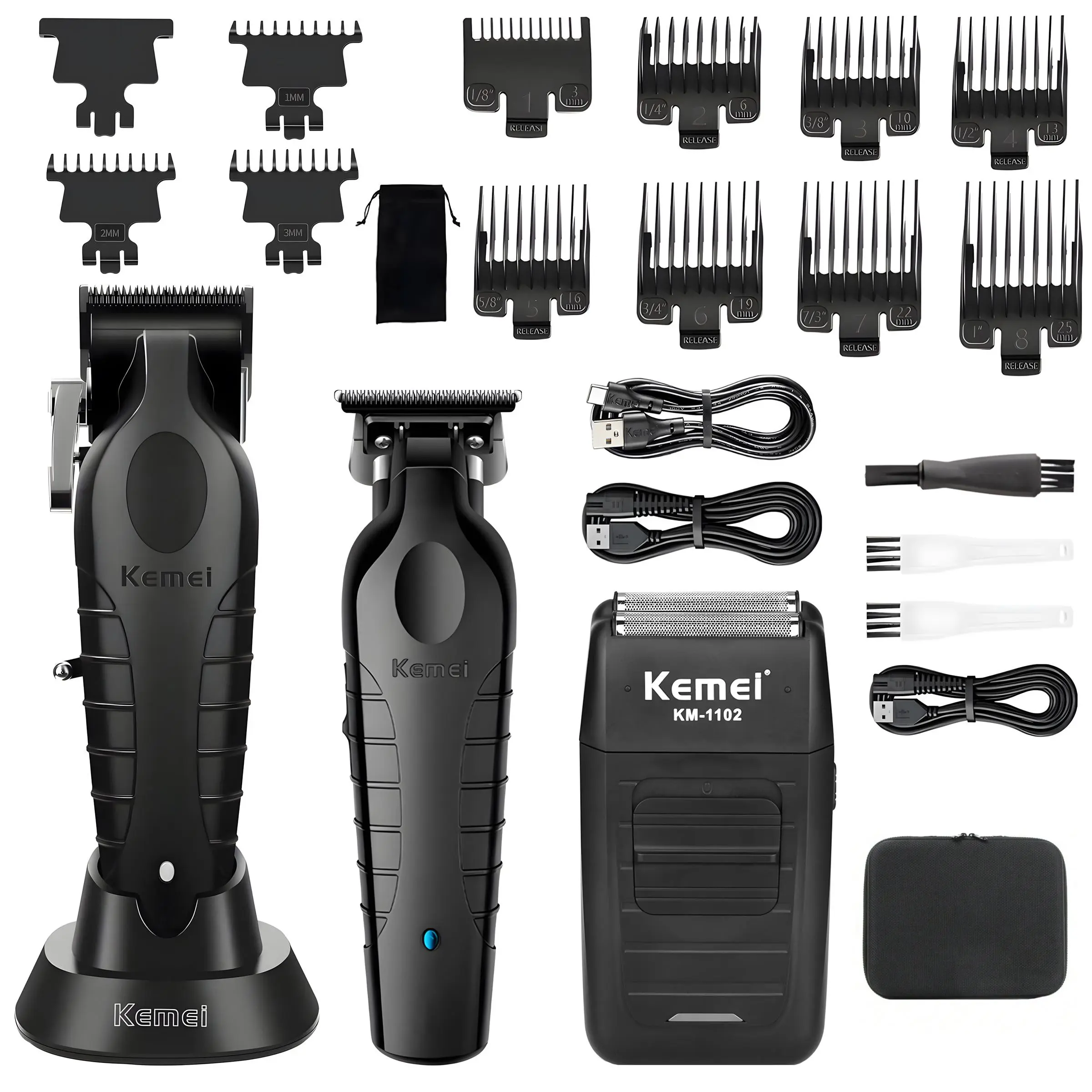 Electric Hair Trimmer Kit, 1 Box Professional Hair Clipper with Limit Comb & Brush, Long Endurance Hair Trimmer for Travel, Men's Grooming Kit, Winter, Hair Trimmer Set