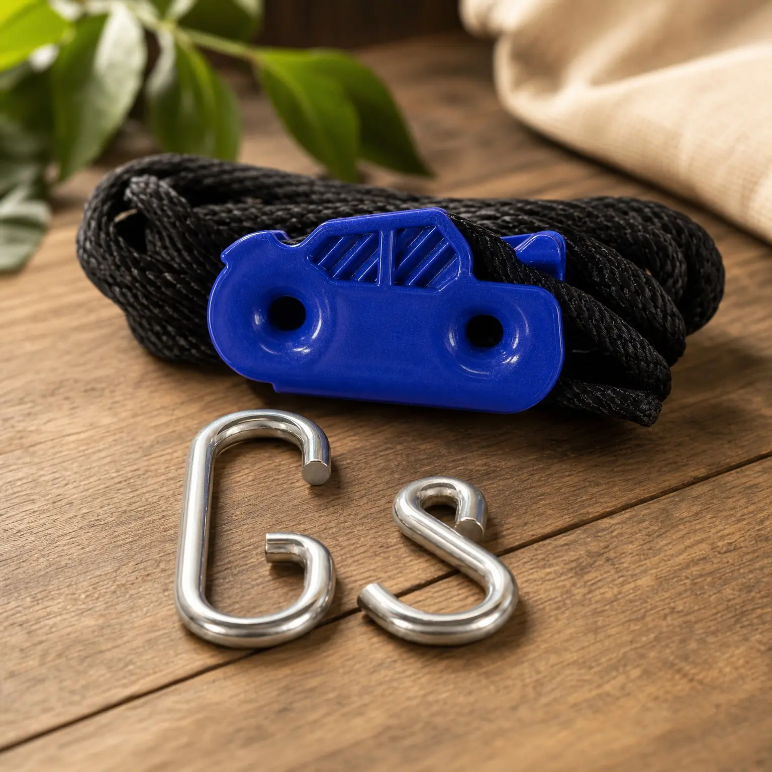 1/4 Inch Self-Locking Tie Down System with 15 ft Rope, 150 lb Capacity, Blue, Easy to Use, Strong and Secure, Made in USAGift
