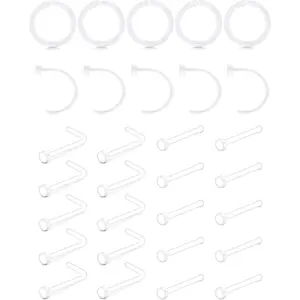 18-20G Clear  Nose Ring Bioflex Stud Retainer Nose    for Men Women