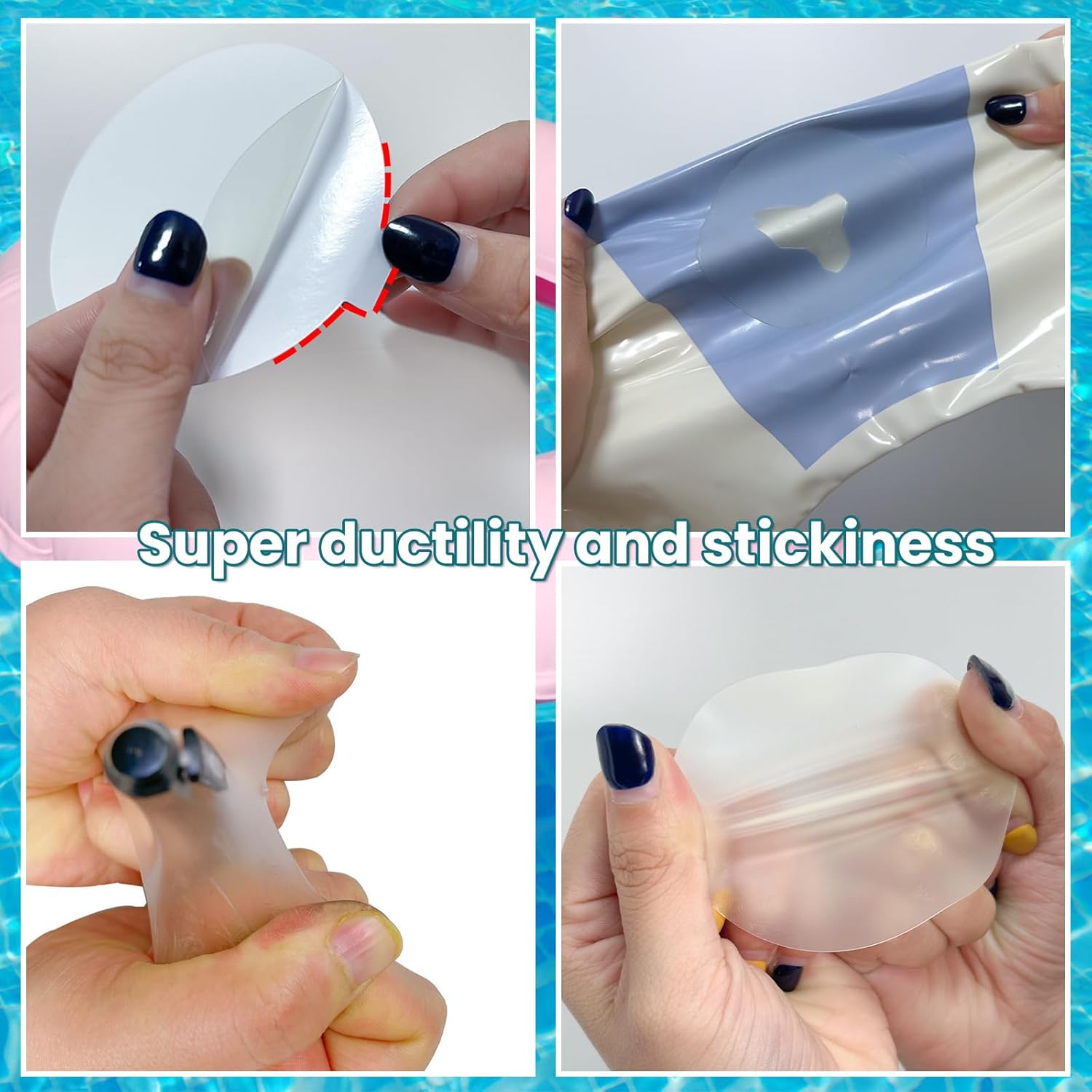 12 count Inflatable Patch Repair Kit , 3" Pool Repair Patch, Outdoor TPU Repair Patch for Inflatable Pool, Bounce House, Raincoat, Umbrella, Swimming Ring, Large, Clear, Heavy Duty