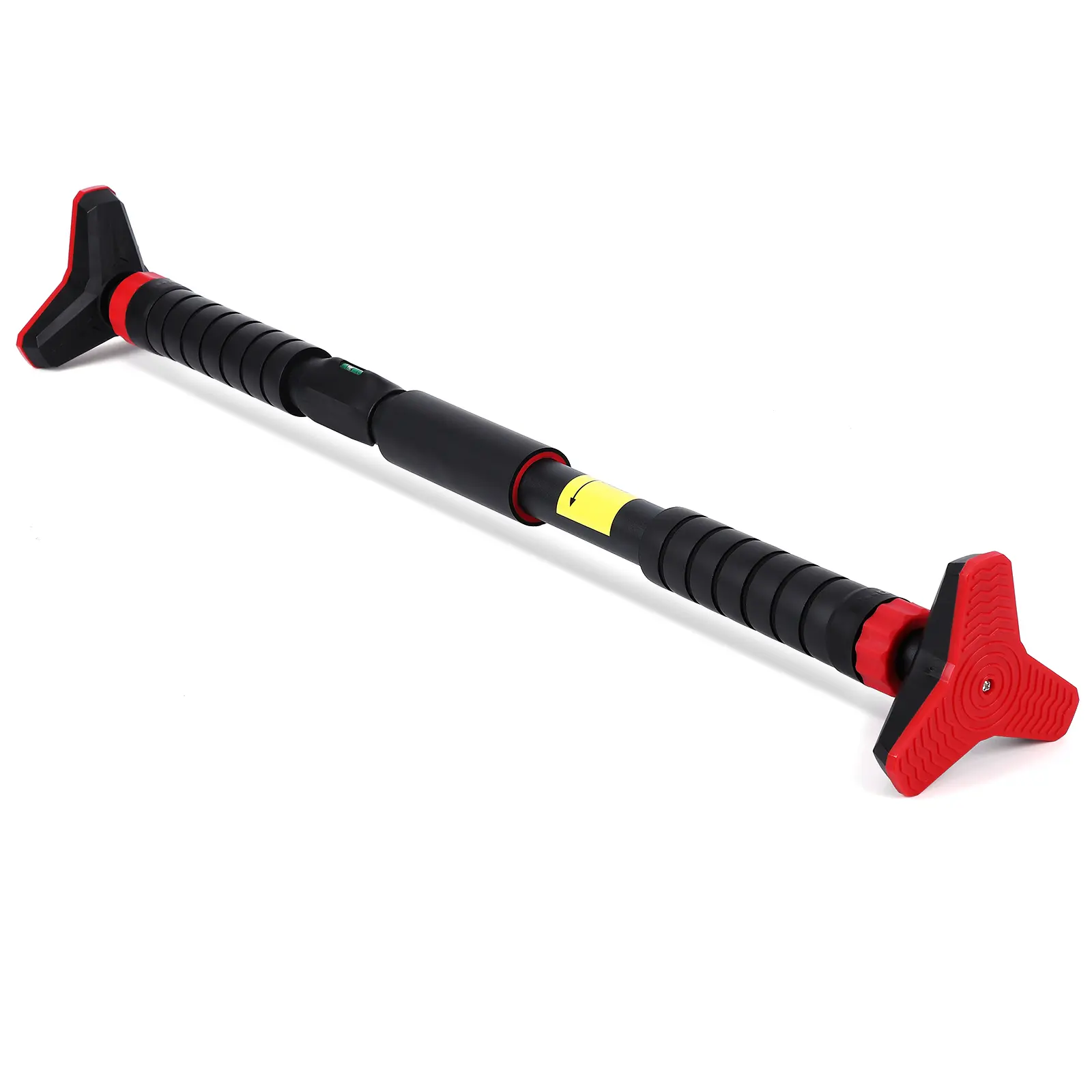 Pull Up Bar for Doorway, Chin Up Bar with Gear Lock & Level Meter, No Drill Adjustable 27-42 in, Door Frame Trainer for Home Gym, Black Red