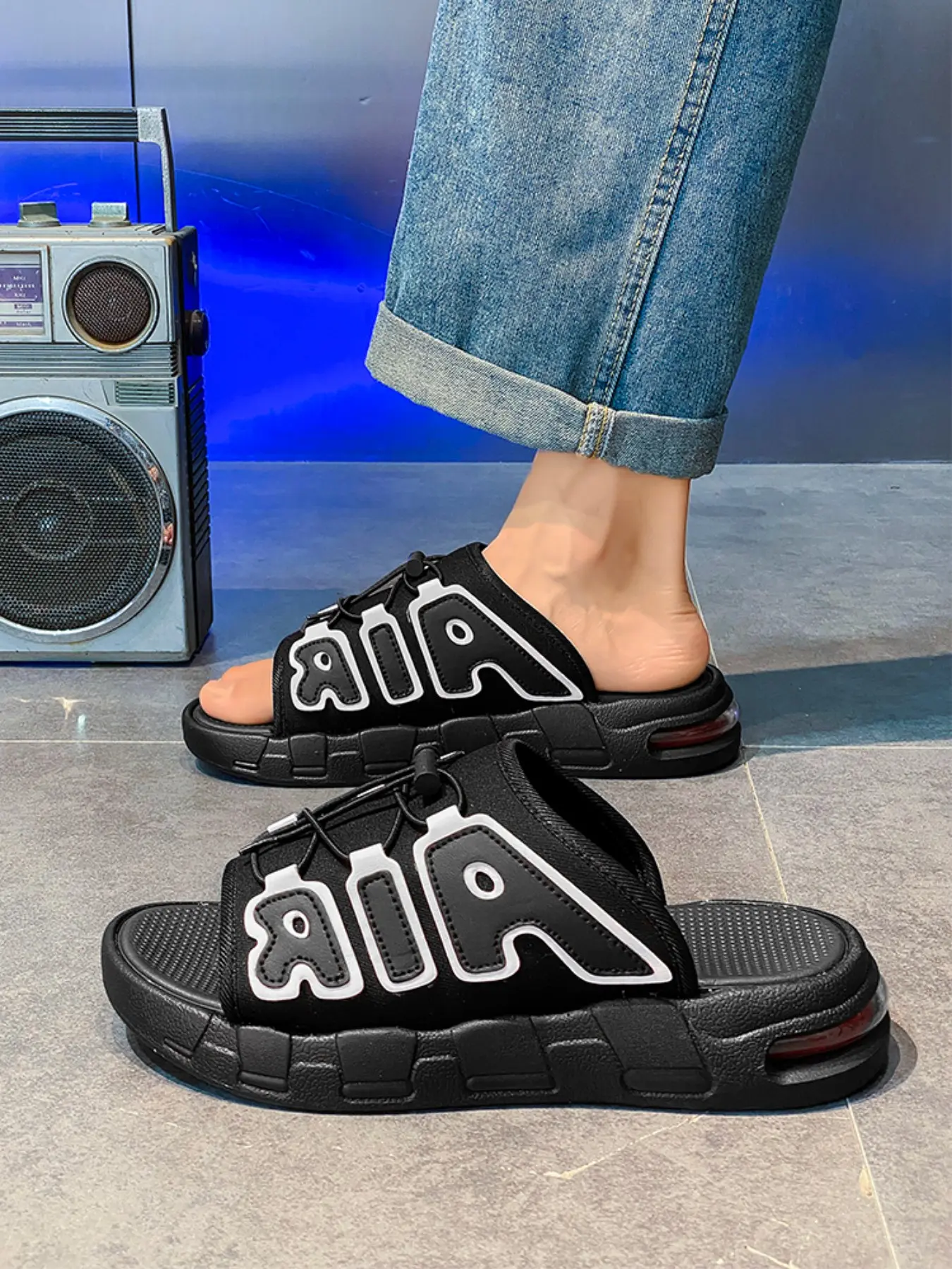 Men's Summer New Soft Anti-Slip PVC Air Cushion Sandals Footwear, Sporty Design, Suitable for Men and Boys, Comfortable and Durable