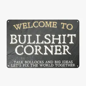 Funny Retro Slate Texture Iron Tin Sign, 12x8in Humor Quote Wall Plaque - Pre-Drilled, Waterproof Home Decor for Bar Man Cave, US Local Shipping, Vintage Rustic Decoration Custom Music Night Light