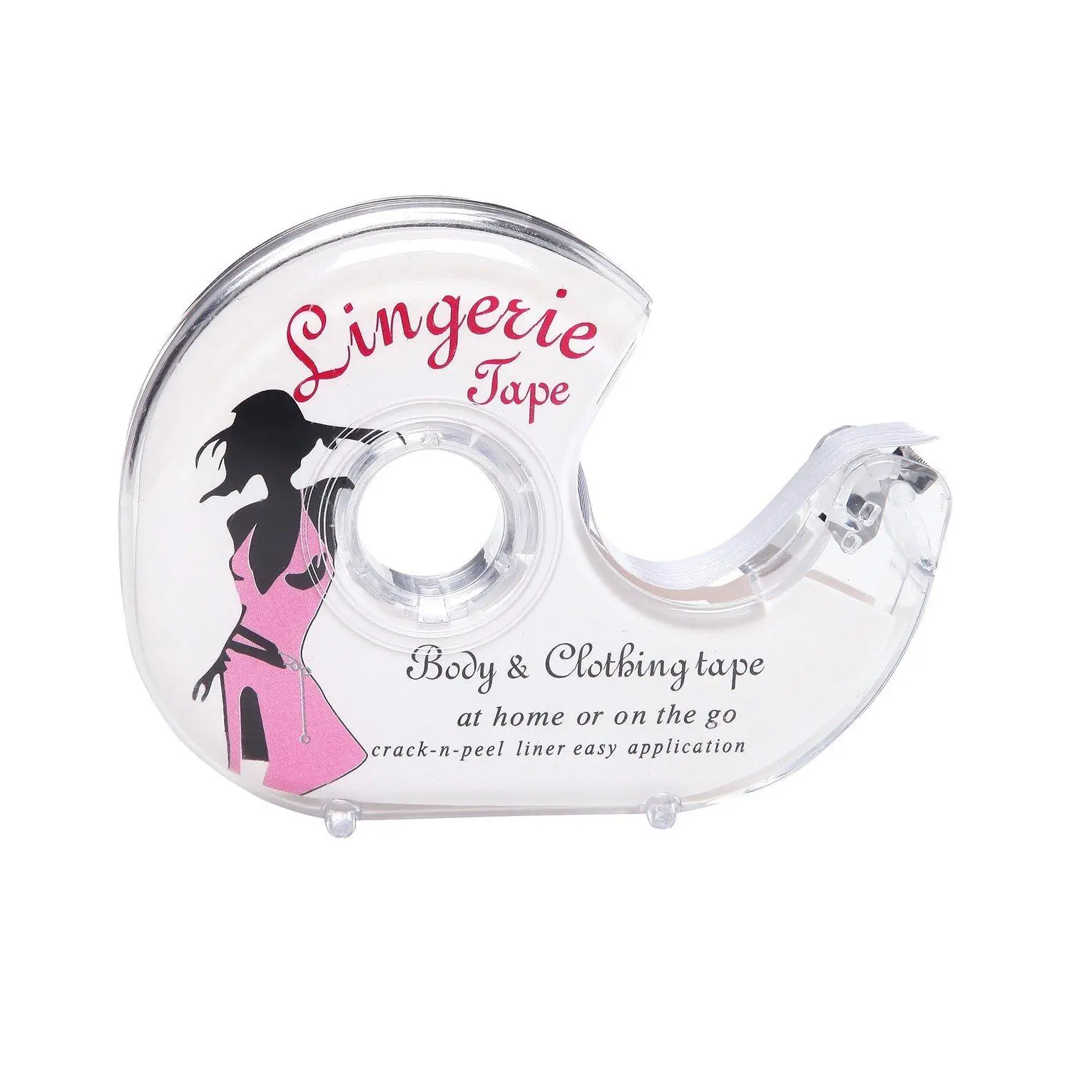 Double Sided Body Tape Invisible Lingerie Tape Adhesive Clothing Tape with Dispenser for Bra Clothes Dress, 5m / 16ft