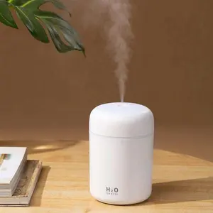 Portable Mini Humidifier, Colorful, Cool Mist, USB .  for Bedroom, Office &  (300ml, White)
