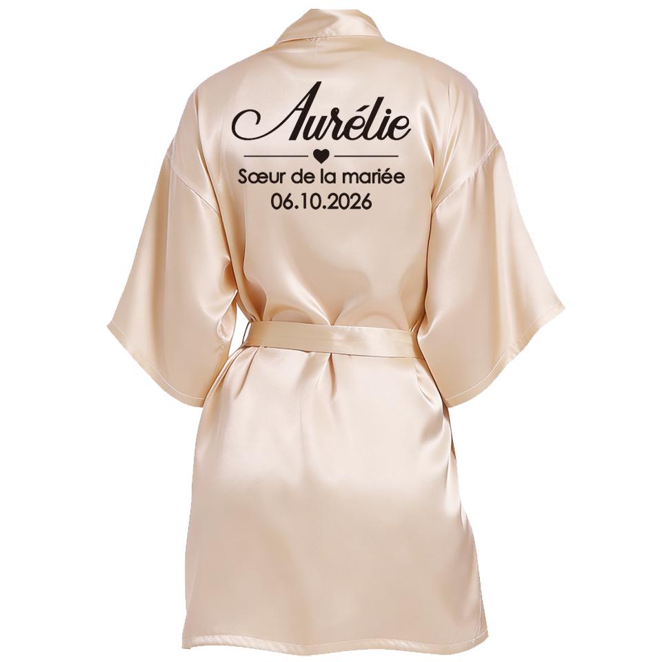 Personalized Name and Date Robe Bride Bridesmaid Bathrobe Birthday Party Gown Add Any Text Robes