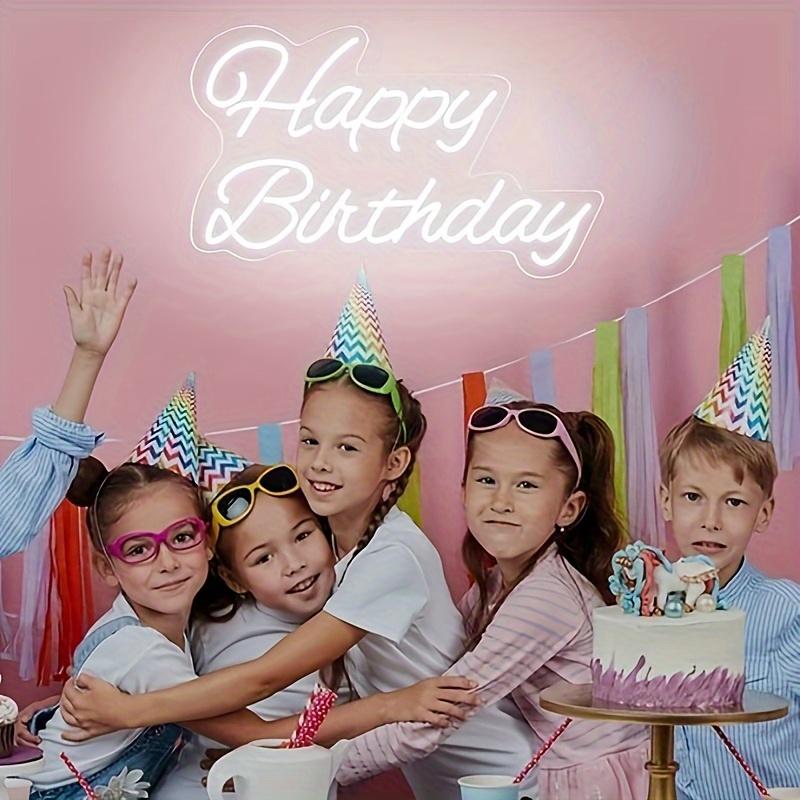 20-Inch reusable Happy Birthday neon sign with dimmable switch for birthday party backdrops, wall decorations, and birthday gifts