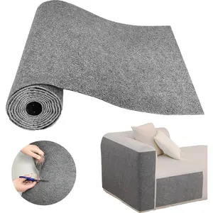 Self-Adhesive Cat Scratch Couch Furniture Protector with 10 Pins, DIY Cat Scratch Pad Deterrent, Anti-Scratch Sofa Protector from Cat Claws for Indoor Cats (Light Grey)