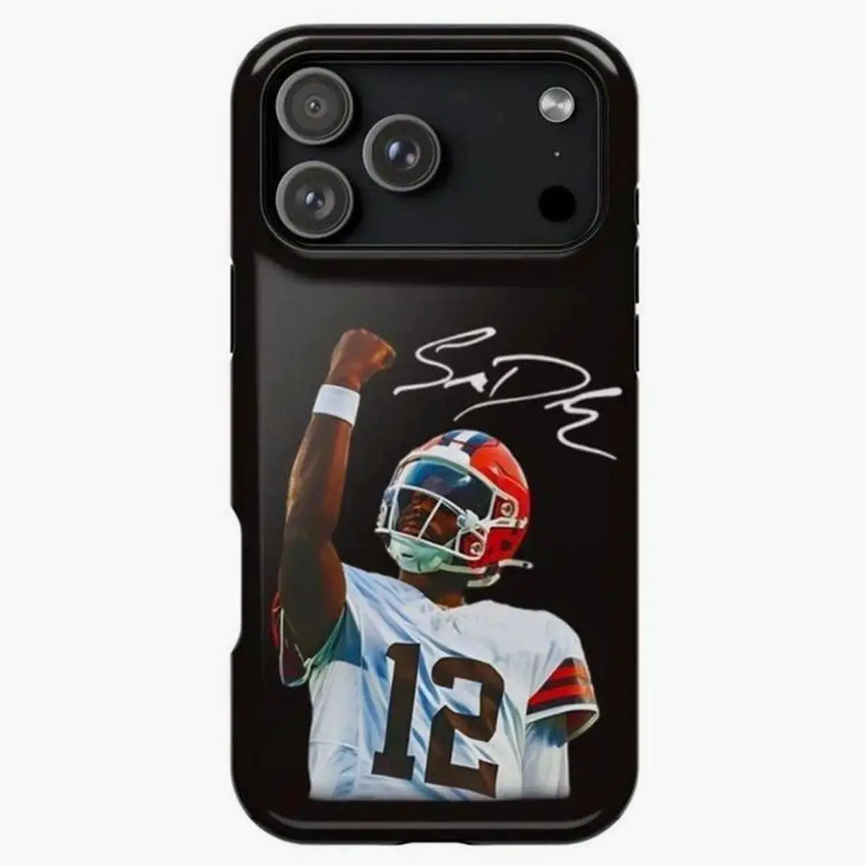 Protective Shell for iPhone 12-17 Series, Durable Artistic Print Phone Case with American Football Star Design, Fits iOS Devices, Ideal Holiday Gift for Close Friends, Iphone Series