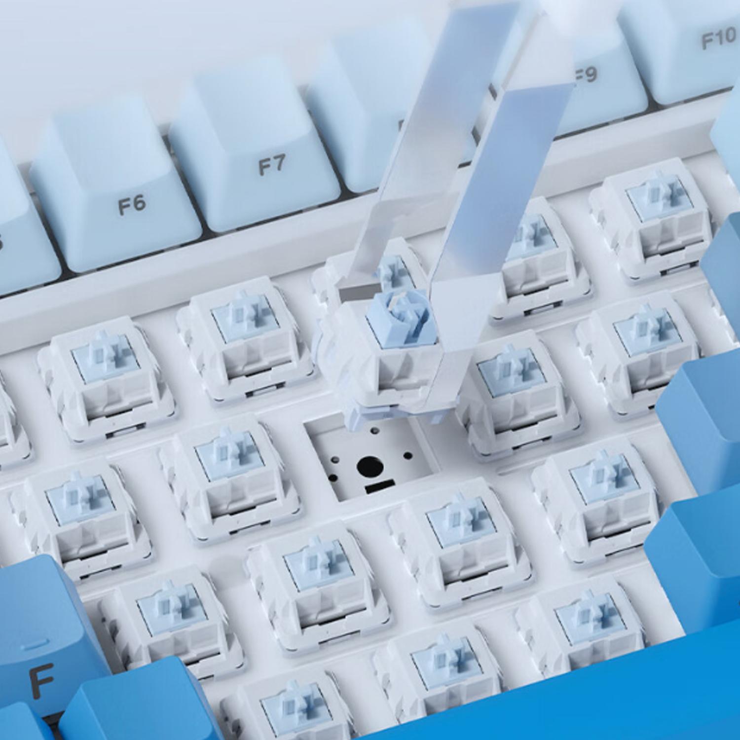 AJAZZ AK820RPO wireless mechanical keyboard new blue switch ergonomic design full-key hot-swappable gasket structure RGB PBT keycap 3000 mAh three-mode suitable for e-sports games and office environments gifts for boys and girls Wireless Gaming Keyboard