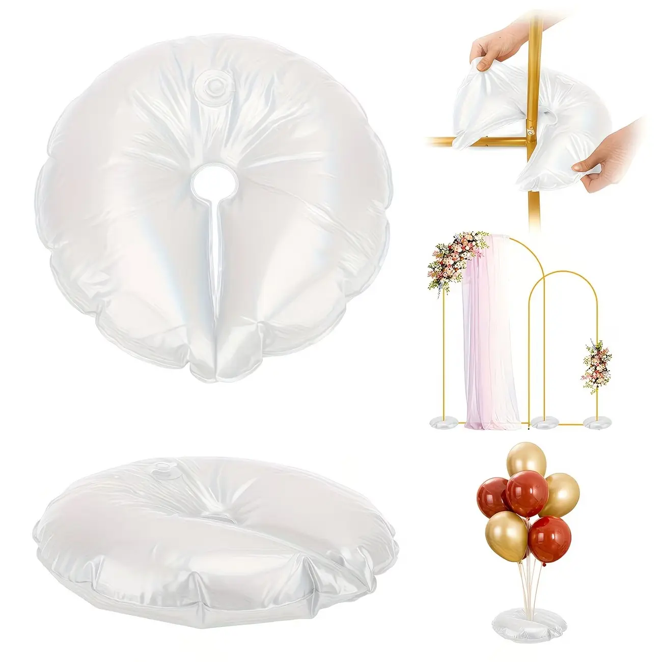 Water Weight Bags for Balloon Columns and Arches, 2 Balloon Weight Packs, Round Heavy Water Bags, Assembly Filling Base for Party Supplies