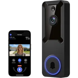 1080p Wireless Wi-Fi Video Doorbell Camera for Home Safety, Night Vision, Two Way Audio, Cloud Storage, Smart AI Motion Detection, Live View, Battery Powered, Indoor Outdoor Surveillance