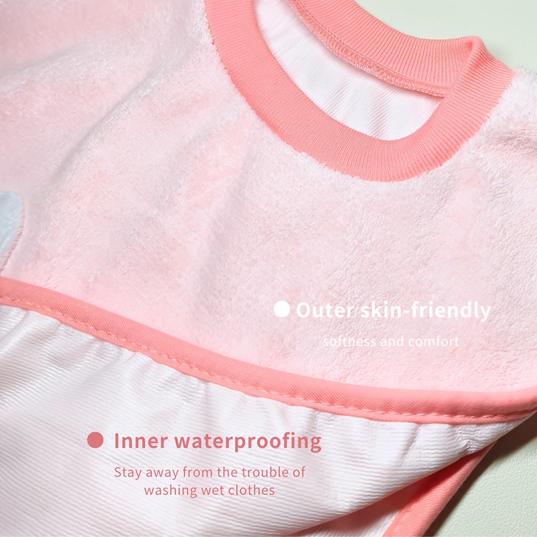 1pc Reversible Coral Velvet Baby Bib with 3D Cartoon Design - Dual ...