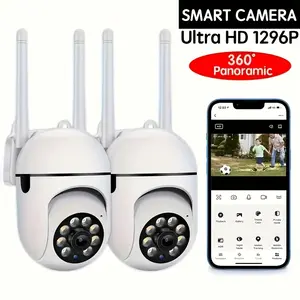 2pcs Compact 5G IP Security Cameras - 3MP Full HD Video, 2.4G Long Range WiFi Connection, Night Vision, APP Remote Surveillance, 2-Way Voice Intercom, Motion Detection, IP54 Waterproof Rating, Real-Time Alerts for Home & Business Surveillance,