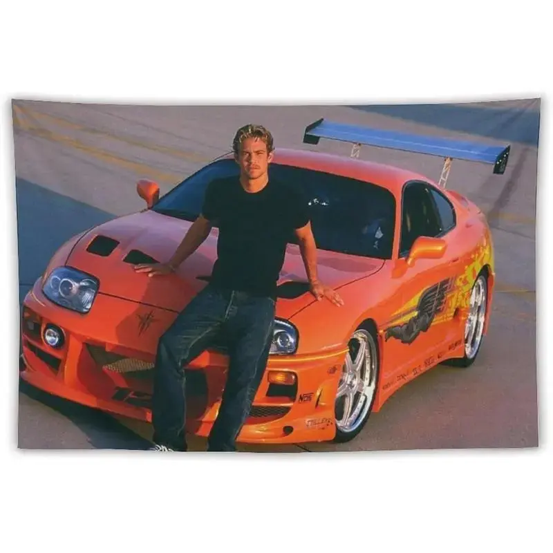 Tapestry Movie Poster Paul Walker Wall Hanging Flag Tapestry, for Party Bedroom Living Room Home and Outdoor Garden Patio & University Dorm Decor Gift