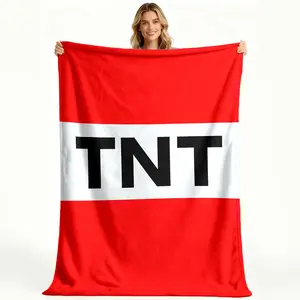 [Suitable for All Seasons] Soft flannel blanket with classic red and white TNT print, comfortable fleece fabric, suitable for all seasons. Made with soft and comfortable fabric, it can...