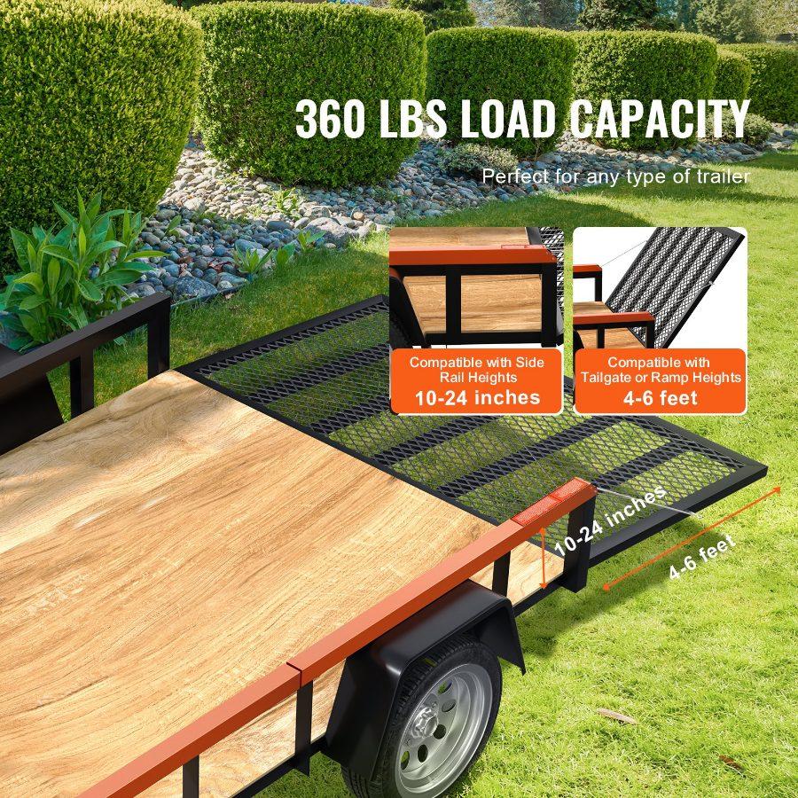 VEVOR TrailTailgate er Lift Assist, Max 180 lbs Load Capacity, Compatible with Open Utility Trailer Tailgate and Ramp, with 10 to 24 Inches Heights Side Rail and 4 to 6 Feet Height Tail Gate Ramp