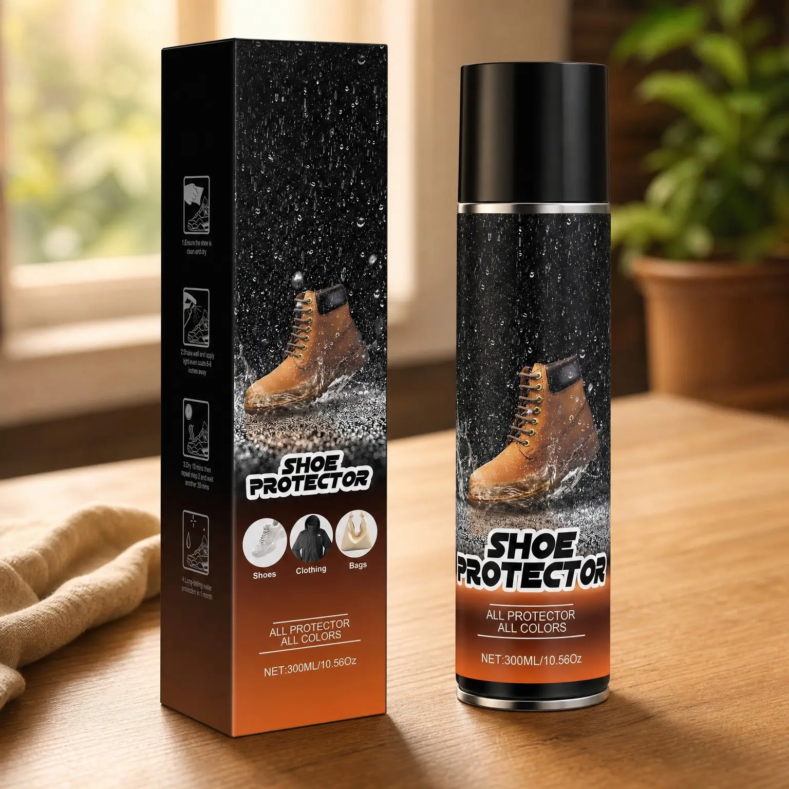 Shoe Protector Spray 10.56 Oz – Rain & Stain Waterproof Nano Protection for Shoes, Suede, Sneaker, Nubuck, Leather & Canvas(Gift)