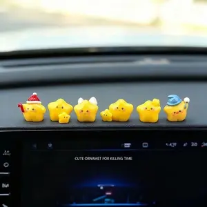 6pcs Cute Star Car Decorative Ornaments Computer Desktop Decoration Car Cute Doll Perfect Birthday Gift Interior Accessories