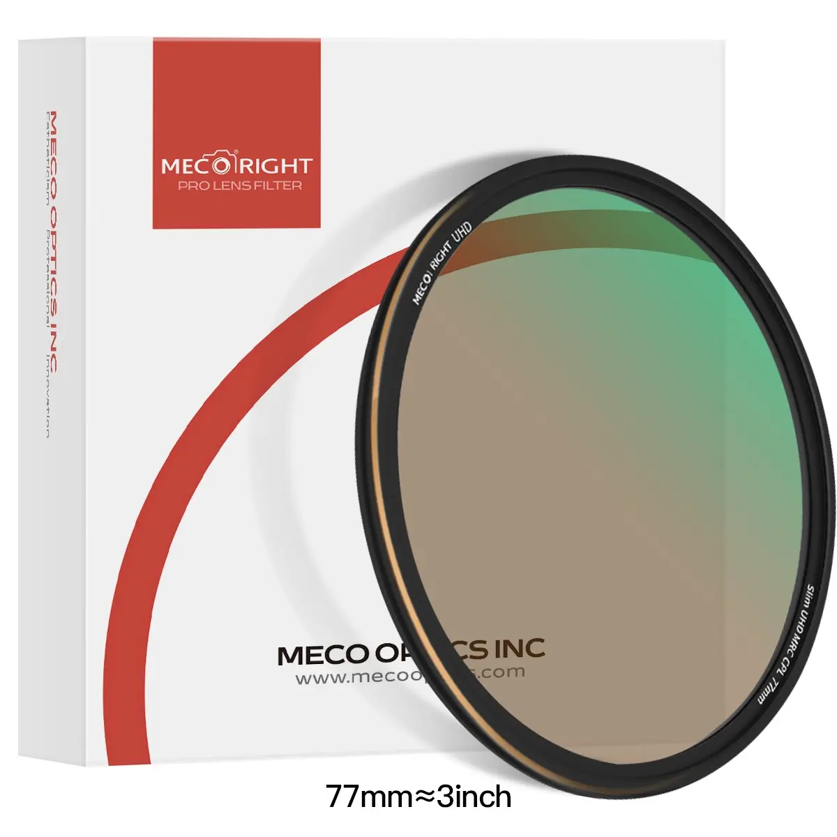 MECO Lossless Ultra-Thin 3-Proof MRC CPL Optical Polarizing Filter compatible with mirrorless and DSLR camera lenses from Canon Sony Nikon Fujifilm Sigma Tamron 37 40.5 43 46 49 52 55 58 62 67 72 77 82 86 95 105mm Adjustable Filter 3.8mm gold-line frame