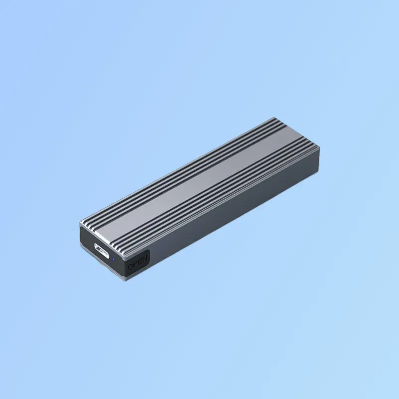 Type-C External M.2 SSD Enclosure, 10Gbps Speed Compact Portable Drive with Dual NVMe-NGFF Protocols, Compact Form
