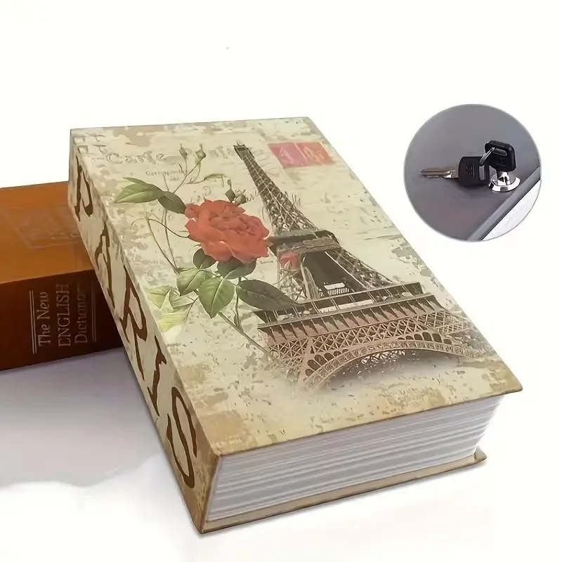 Hidden Metal Storage Trunk, Multipurpose Fake Book Safe, Penny Bank, Money Box for Coins, Jewelry, Currency, Passports, Letters, Watches, Valuables, Savings Jar
