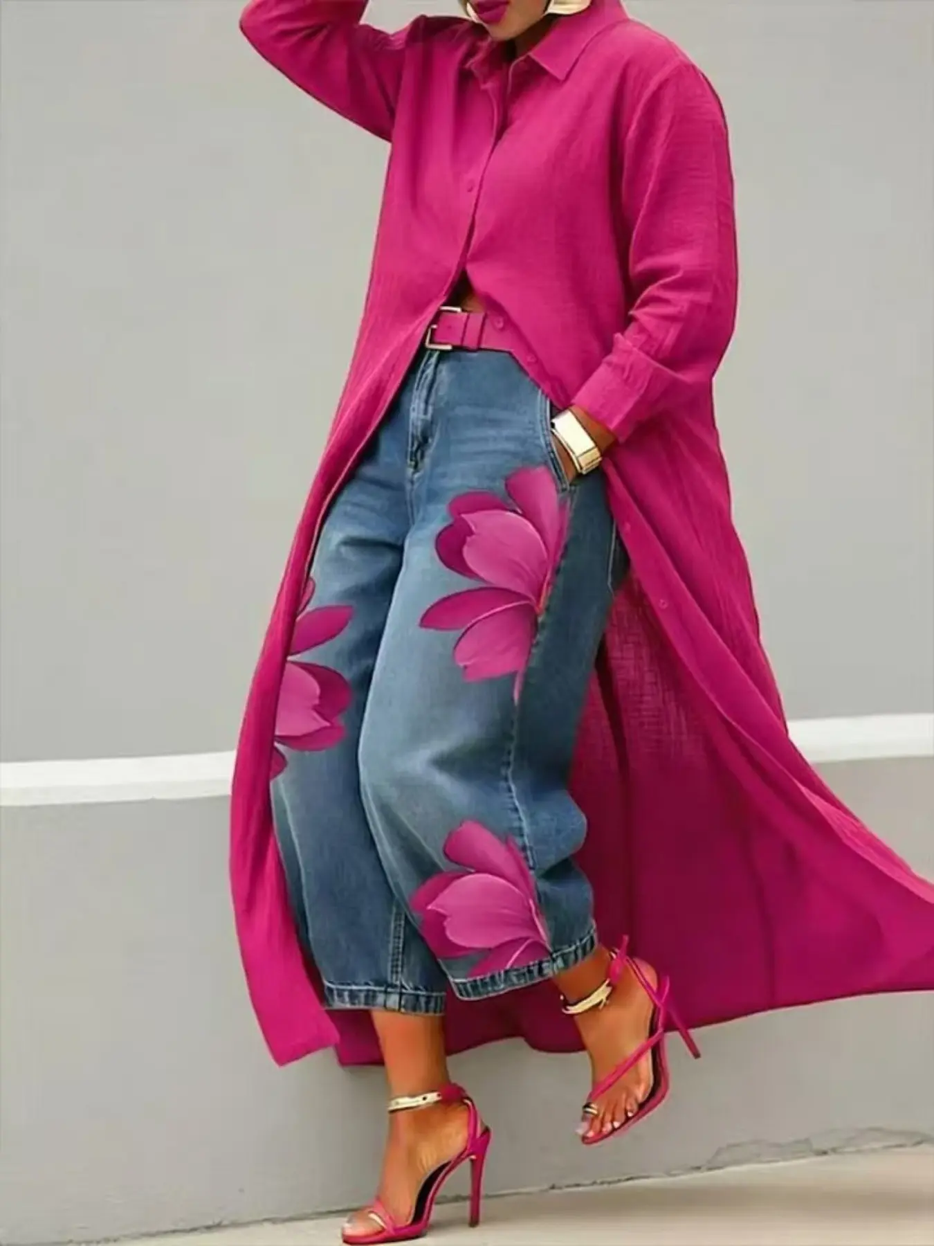 Stunning Lapel Long Shirt Cardigan for Women, Open Front Draped Oversized Loose Fit, Longline Casual Outer Coat, Fashionable Women's Jacket Clothes