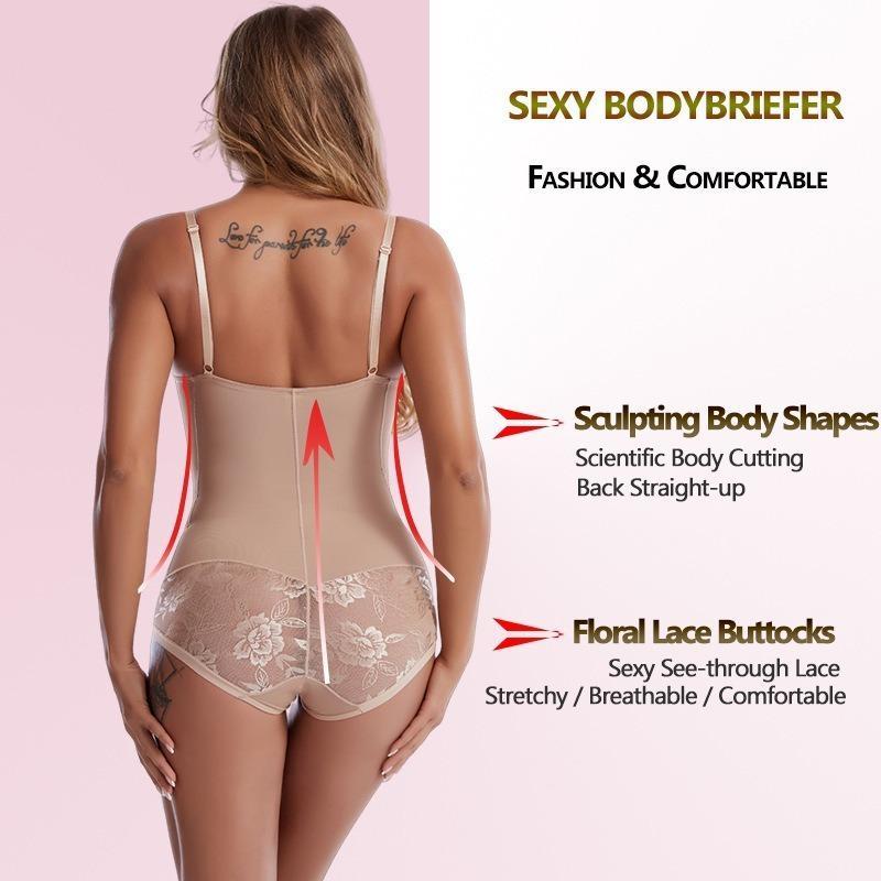 Women Shapewear Bodysuit for Tummy Control Seamless Body Shaper Thong Jumpsuit Bras