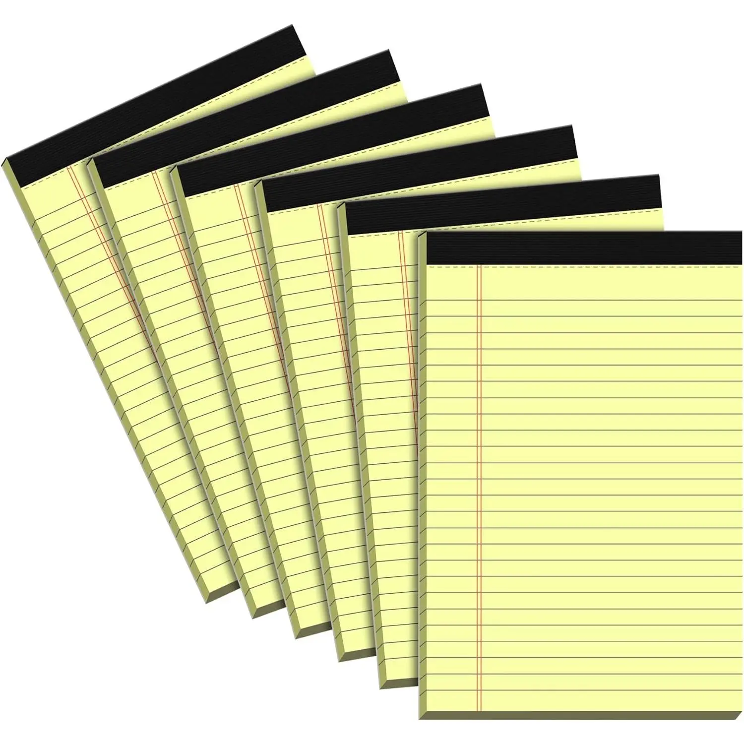 6 Pack Small Legal Pads 5x8 Notepad Yellow Note Pads 5x8 College Ruled | Writing Pads Legal Note Pads for Work,  Perforated Lined Paper 5 x 8 Note Pads 30 Sheets/Pad College Ruled Pads of Paper