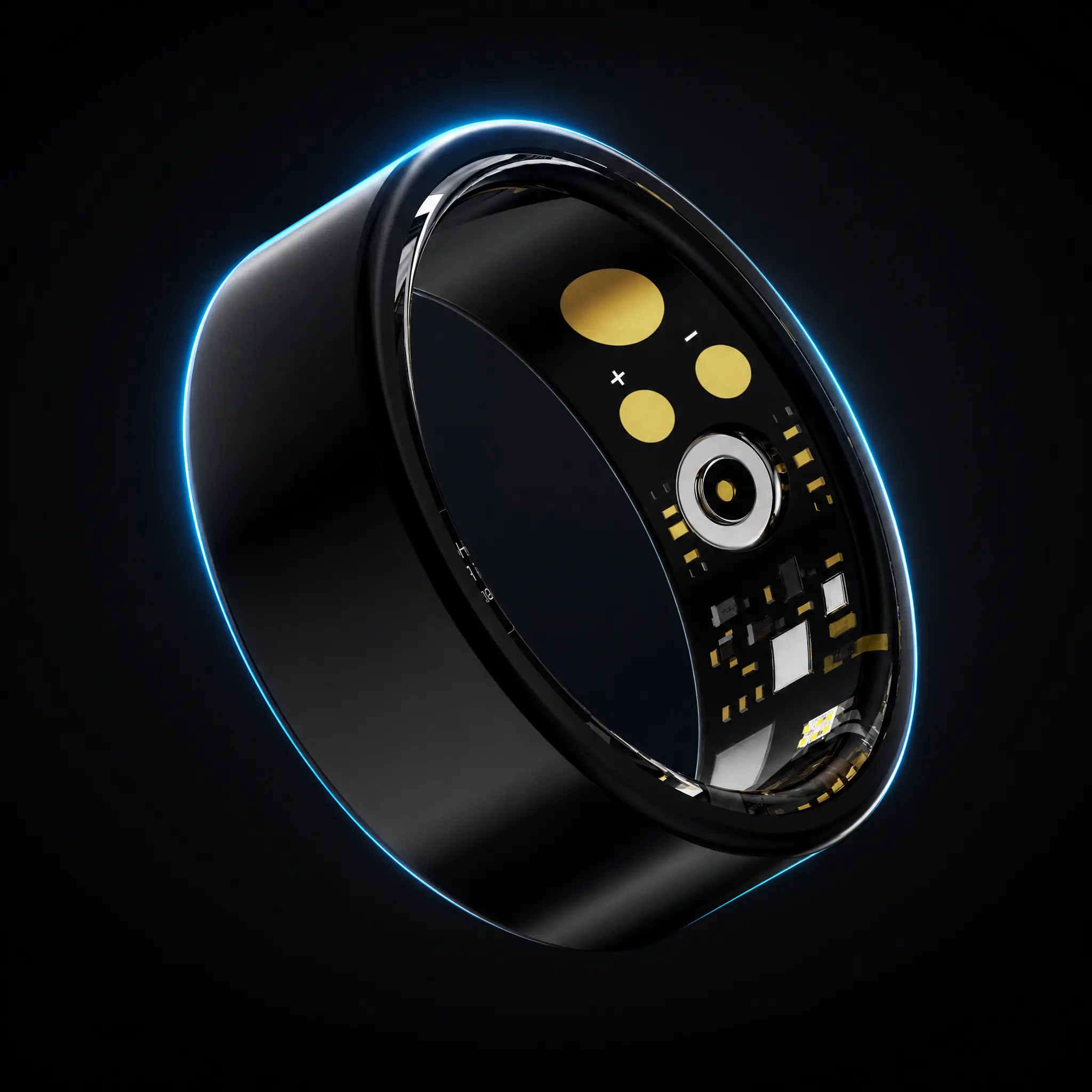 CVXVC Premium Titanium Health Tracker Ring - Wearable Gadget with Multi-Sensor Circuit, Charging Pin Design, Sizes 7-12, Android App-Connected, Lightweight Waterproof Seamless Fit for Sleep Step Tracking