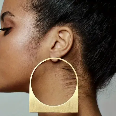 Fashionable Geometric Hollow Out Round Metal Large Hoops Shape Earrings for Women, Simple Party Club Personality Versatile Earrings Ear Hoops, Fashion Jewelry Party