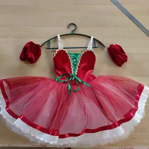 Children's Ballet Dance Costume, Red Fairy Tutu Skirt, Cherry Carrot, Professional Competition Performance, New, Autumn