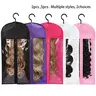 5PCS Wig Storage Bag With Hook Wig Storage Hanger Zipper Transparent Dustproof, Hair Extension Holder For Multiple Wigs Hair Extension Hanger Wigs Accessories For Salon & Home Use, Dustproof Design