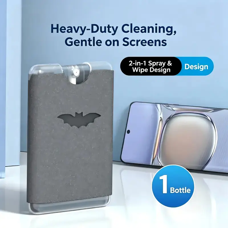 Portable Empty Screen Cleaner Spray Bottle with Microfiber Cloth, Reusable Streak‑Free Nano Screen Cleaning Kit for Phone, Tablet, Laptop, Computer & Monitor Screens, Cleaning Solution Not Included