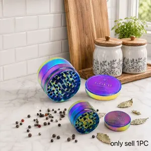 2inch 5cm Mini Manual Pepper Mill Peppercorn Dry Spice Grinder Rainbow Gradient Metal Engraved Option Compact Kitchen Seasoning Tool Home Cooking Meal Prep