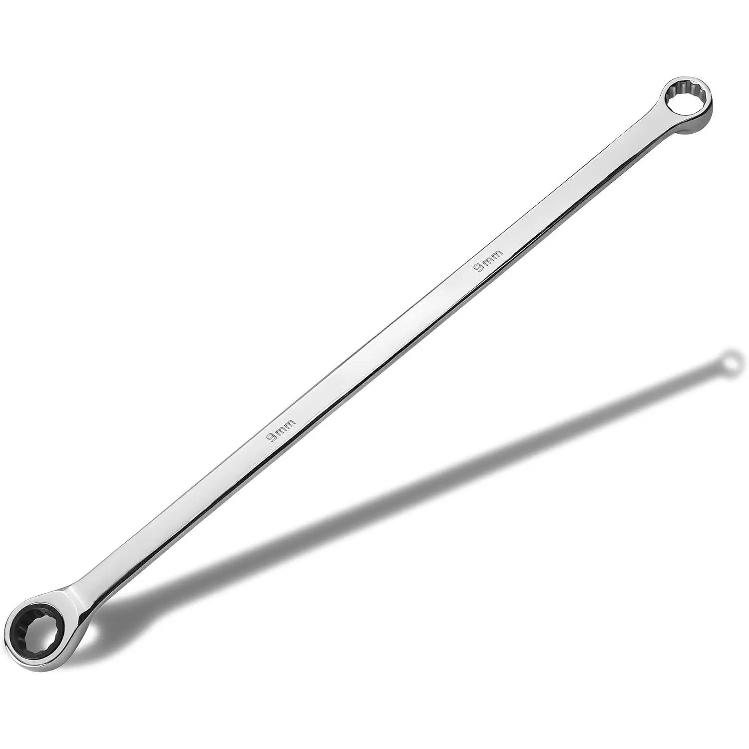 9mm Extra Long Ratcheting Wrench, Metric, CR-V Steel
