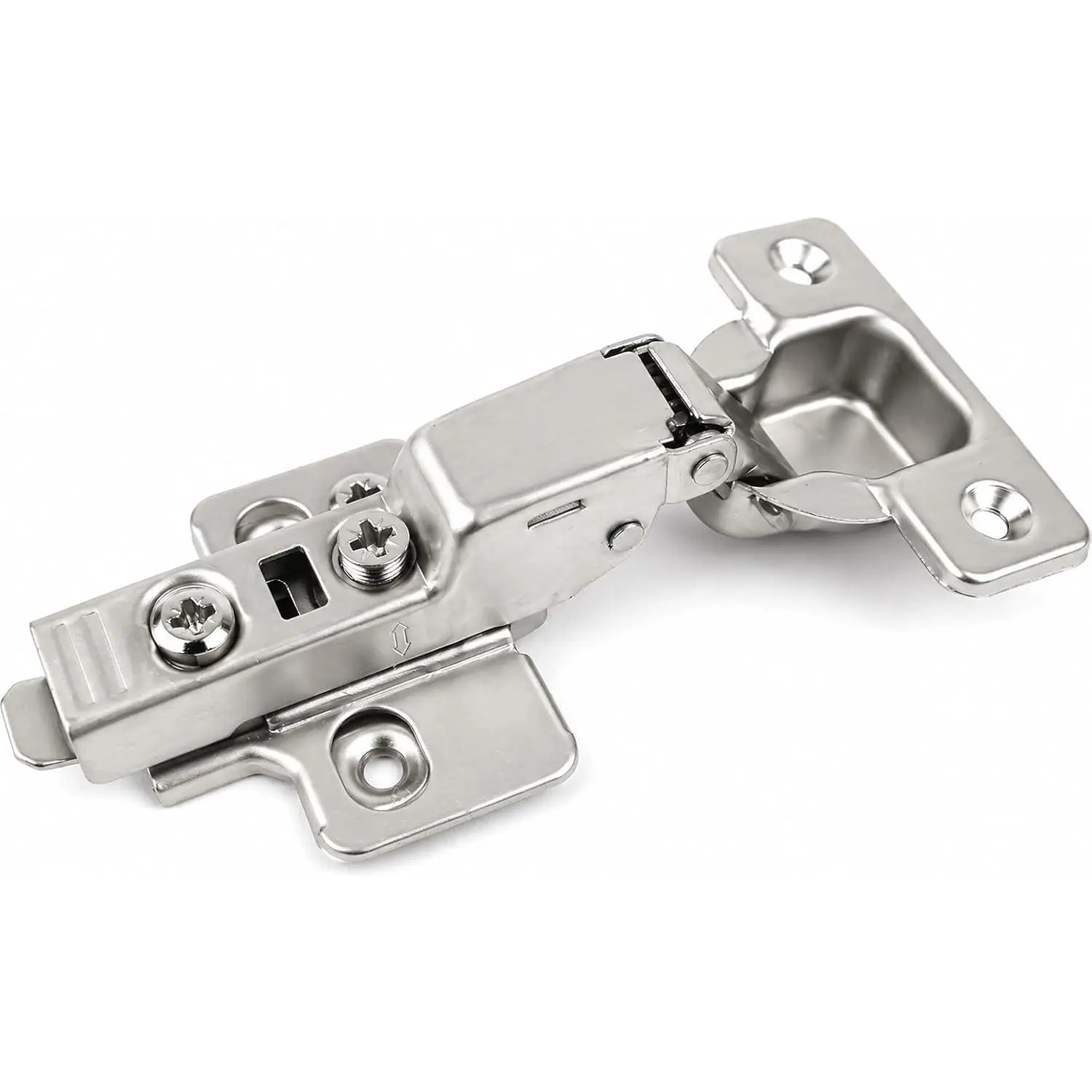 2-Piece Half Overlay Soft Close Concealed Hinges for Cabinet Doors, 110° 6-Way 3-Cam Adjustment Frameless Furniture Hardware with Mounting Screws for DIY Users