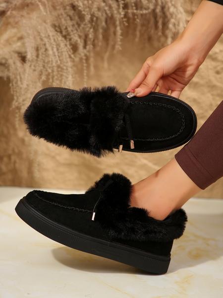 Women's Fashionable Warm Ankle Boots, Size 36-43, Casual Round Toe Thick Sole Shoes, Comfortable Winter Footwear for Women