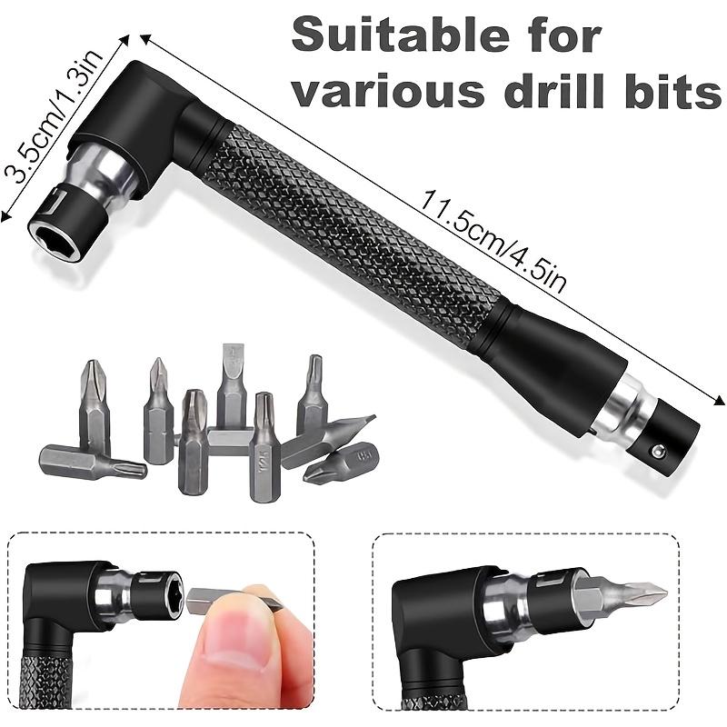 6pcs Right-Angle Drill Bit Accessory Set, Including 3 360° Rotatable 1/4, 3/8, 1/2 Inch Impact Grade Socket Adapters, 2 105° Hex Shank Angle Drill Adapters And 90° Bevel Drill Bit, Tool Kit 6pcs Right-Angle Drill Bit Accessory Set, Including 3 360° Rotatable 1/4, 3/8, 1/2 Inch Impact Grade Socket Adapters, 2 105° Hex Shank Angle Drill Adapters And 90° Bevel Drill Bit, Tool Kit