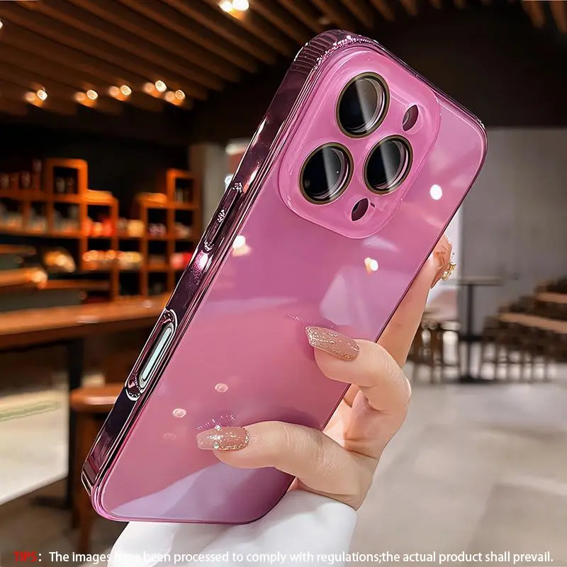 Ice-Cool Glass Phone Case for iPhone 17/16/15/14/13/12/11 Pro Max, Full-Body Protective Shockproof Silicone Cover Casing with Lens Protection, Simple Pure-Color Aesthetic Design for Men and Women, Drop Proof Cover, Smartphone Cover, Accessories