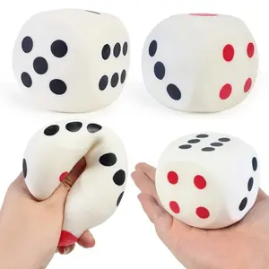 2.56" Squishies Dice Kawaii Soft Slow Rising Large 6-Sided Dice with Dots Stress Relief Kids Toys Collection Decorative Props