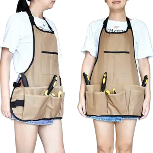 Multi-pocket apron Garden tool apron Large capacity gardening harvesting apron Multi-pocket auto repairman overalls