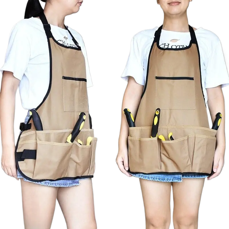 Multi-pocket apron Garden tool apron Large capacity gardening harvesting apron Multi-pocket auto repairman overalls